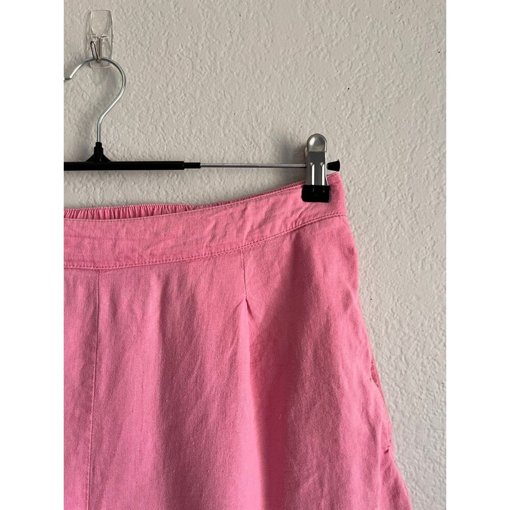 Madewell Solid Linen Blend Pleated Shorts in Retro Pink Size MEDIUM - Picture 2 of 5